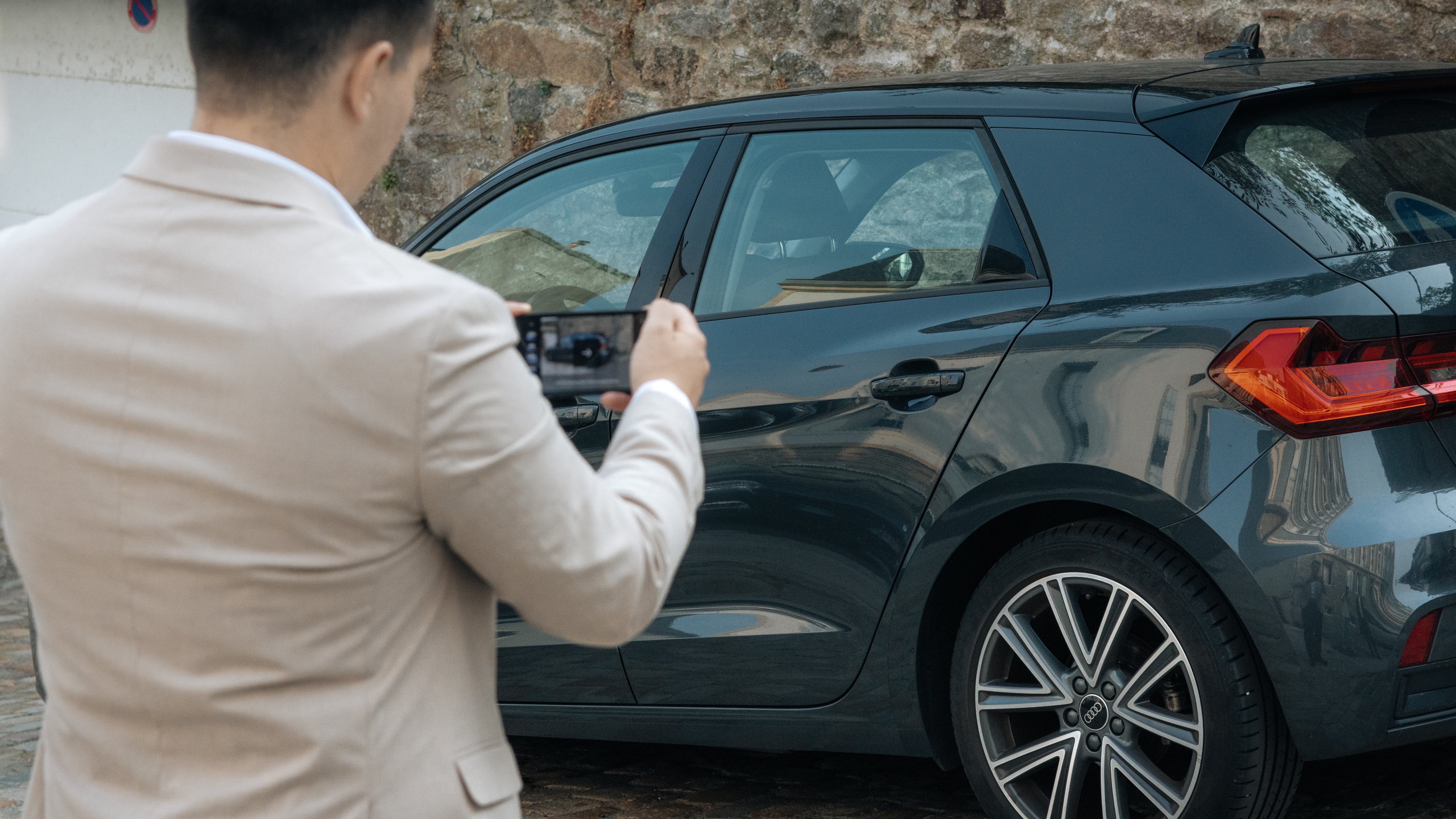 Contrôle visuel d’une Audi A3 avant achat à Rennes, photographies de la carrosserie